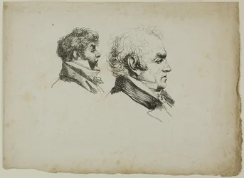 Retrato de perfil dos impressores Brunet e Lasteyrie
