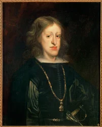 Rei D. Carlos II, pintado em 1673 (pintura sobre tela)