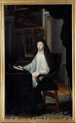 Retrato da Rainha Maria Ana da Áustria em viúva (1634 - 1696). Pintura de Juan Carreno De Miranda (1614 - 1685) Ec. Esp