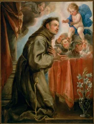 Santo António de Pádua e o Menino Jesus (pintura sobre tela)