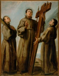 Três mártires franciscanos do Japão (pintura sobre tela)