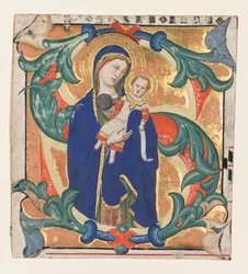 S [alve sancta parens] inicial de um Gradual: Madonna and Child