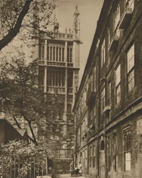 Torre pinnacled do escritório de registros de Cliffords Inn, c1935.