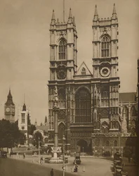 A mão da carriça no tecido da abadia de Westminster, c1935.