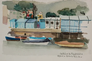 Cabines em Rapallo, c.1979 (aguarela sobre papel)