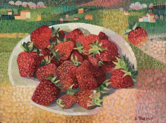 Morangos, c.1985 (óleo a bordo)