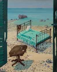 A cama na praia