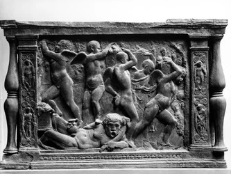 Putti Bacchanal, painel da base de 