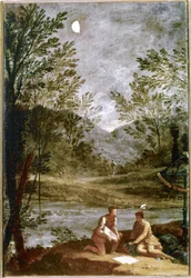 Observação astronómica. 1711. (óleo sobre tela)