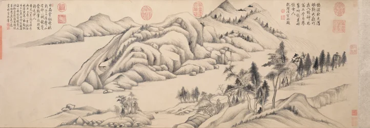 Rio e montanhas em um dia claro de outono, c. 1624-1627.