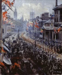 Celebrações pela paz, tropas indianas marcham para Whitehall