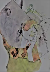 Mulher pensativa (abstrato)