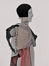 Perfil de uma mulher abstrata