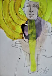 Mulher Abstrata Amarela