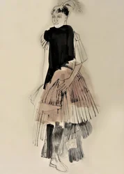 Ilustração de Moda de Alta-Costura