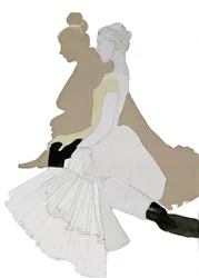 Silhueta de uma bailarina elegante