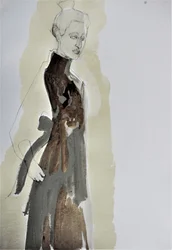 Esboço de moda de uma mulher elegante