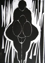 Figura expressiva a preto e branco