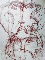 Rostos cubistas expressivos
