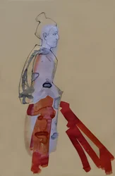 Figura Vermelha em Movimento