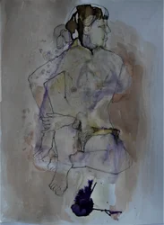 Figura nua pensativa