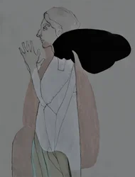Perfil da Mulher em Oração