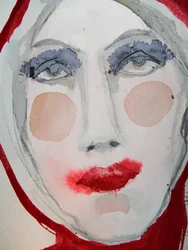 Retrato de Lábios Vermelhos