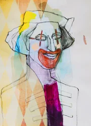 Retrato de um palhaço caprichoso