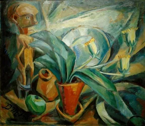 Ainda vida com calla e figura