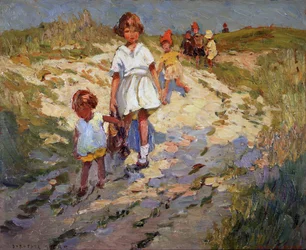 Nas dunas (óleo sobre cartão)