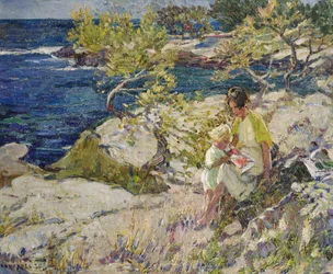 Nas rochas (óleo sobre tela)