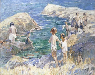 Nas rochas (óleo sobre tela)