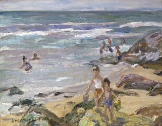 verão à beira-mar (óleo sobre cartão)