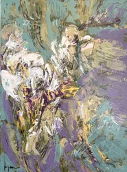 Flores roxas abstratas