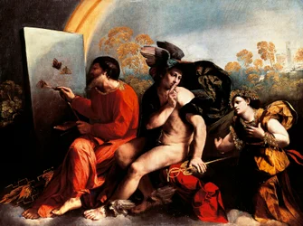 Júpiter e pintor, por Dosso Dossi
