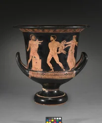 Detalhe de uma figura vermelha lekythos