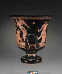 Detalhe de uma figura vermelha lekythos
