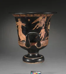 Detalhe de um lekythos de figura vermelha