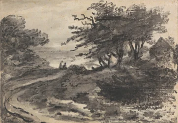Paisagem com Árvores e duas figuras