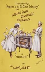 Propaganda para o forno &39;The Albionette&39;, fabricado pela &39;The Albion Lamp Company&39;, 1896