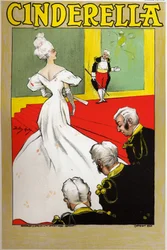 Literatura. Contos de Fadas. Cinderela. Cartaz de Dudley Hardy para uma exposição em Londres, Inglaterra, c.1890 (cartaz)