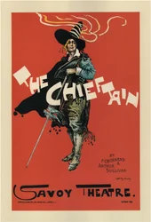 Cartaz para o Oper The Chieftain de A. Sullivan e FC Burnand, 1894