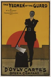 Cartaz para o Oper O Yeomen da Guarda por Gilbert e Sullivan, 1897