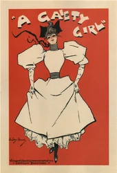 Cartaz da comédia musical A Gaiety Girl de Sidney Jones, 1895