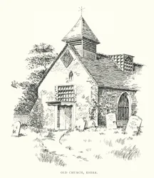 Igreja velha, Esher (litografia)