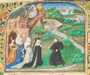 Página de "La Belle Dame Sans Merci", de Alain Chartier, Paris, início do século XV
