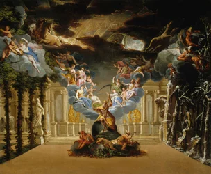 Cenário para o prólogo da Tragédie lyrique Atys de Jean-Baptiste Lully, c. 1708.