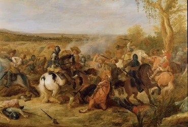 Uma cena de batalha da Guerra da Independência dos Países Baixos