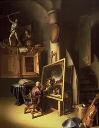 Um artista em seu estúdio, 1635 (painel)