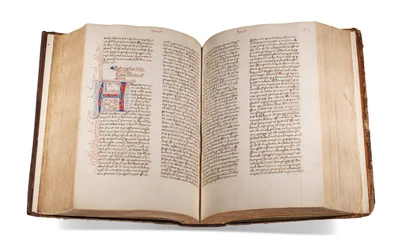 Bíblia, com prólogos, em latim, manuscrito decorado em papel, Utrecht